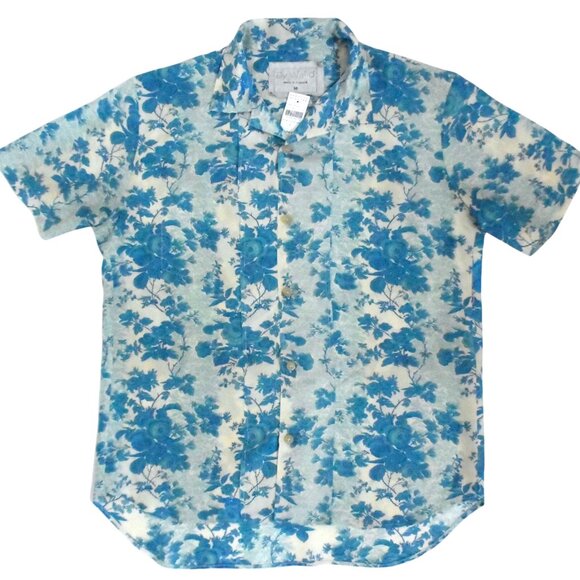 BY WALID Silk Rose Garden Shirt NWT sz M short sleeve - Picture 3 of 6